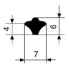 Profilé de serrage pour support de verre EPDM caoutchouc plein 85 noir 3749 L=200 m